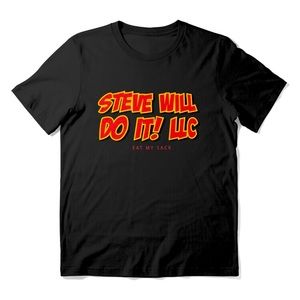 Steve Will Do It! LLC Eat My Sack Short Sleeve T-Shirt in Color Black